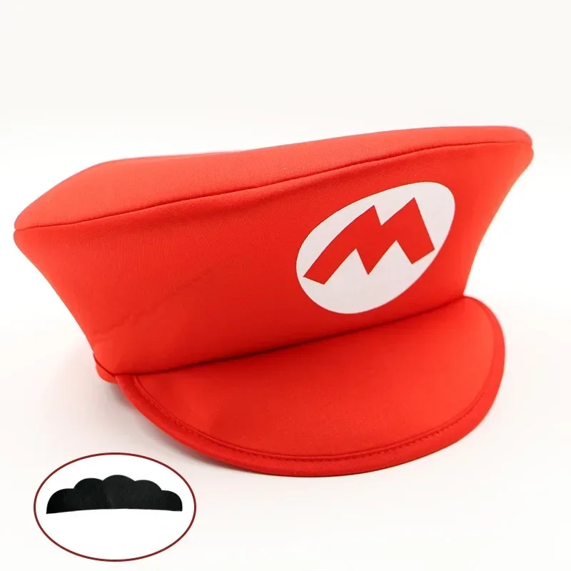 Chapeau de cosplay "Mario" (avec moustache) - Kf s cc a c a cc n chapeaux de cosplay super odyssey bros avec moustache pour enfants olympiques d halloween accessoires de f - Ropa de festival