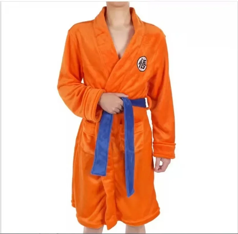 Son Goku Kimono Bathrobe - Kf s b dd f dba be b fdb j anime dragon ball z son goku peignoir pour homme et femme pyjama chaud doux dessin anim - Tenue de festival