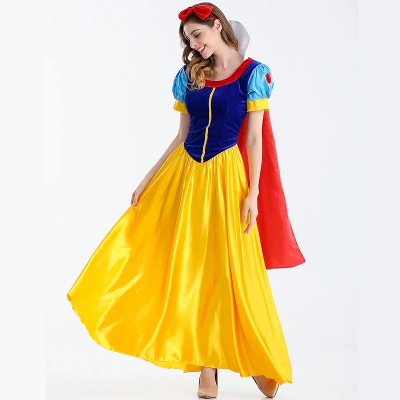Robe de princesse "Blanche-Neige" - Kf sbf fd d f a df da a d z robe de princesse blanche neige de dessin anim costume de ixd halloween cosplay grande taille v - Ropa de festival