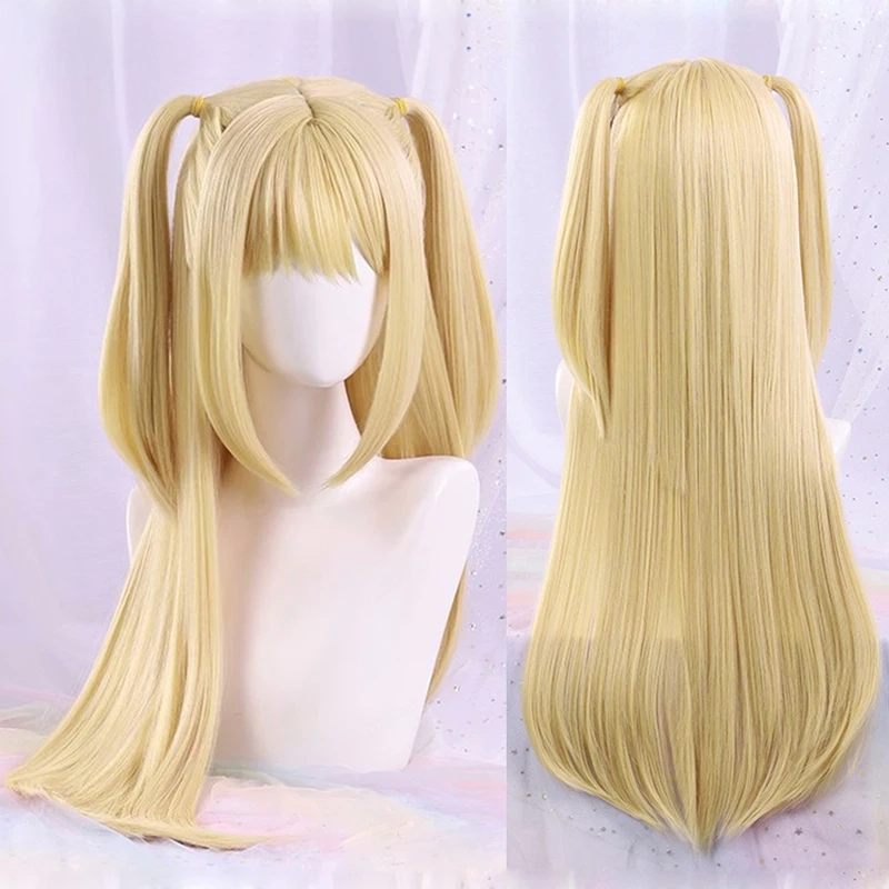 Perruque de cosplay "Misa Amane" dans Death Note - Kf sc d ac bc fc cd bae perruque cosplay anime misamisa amane cheveux longs blonds double t heat degree hair hmatte en party - Ropa de festival