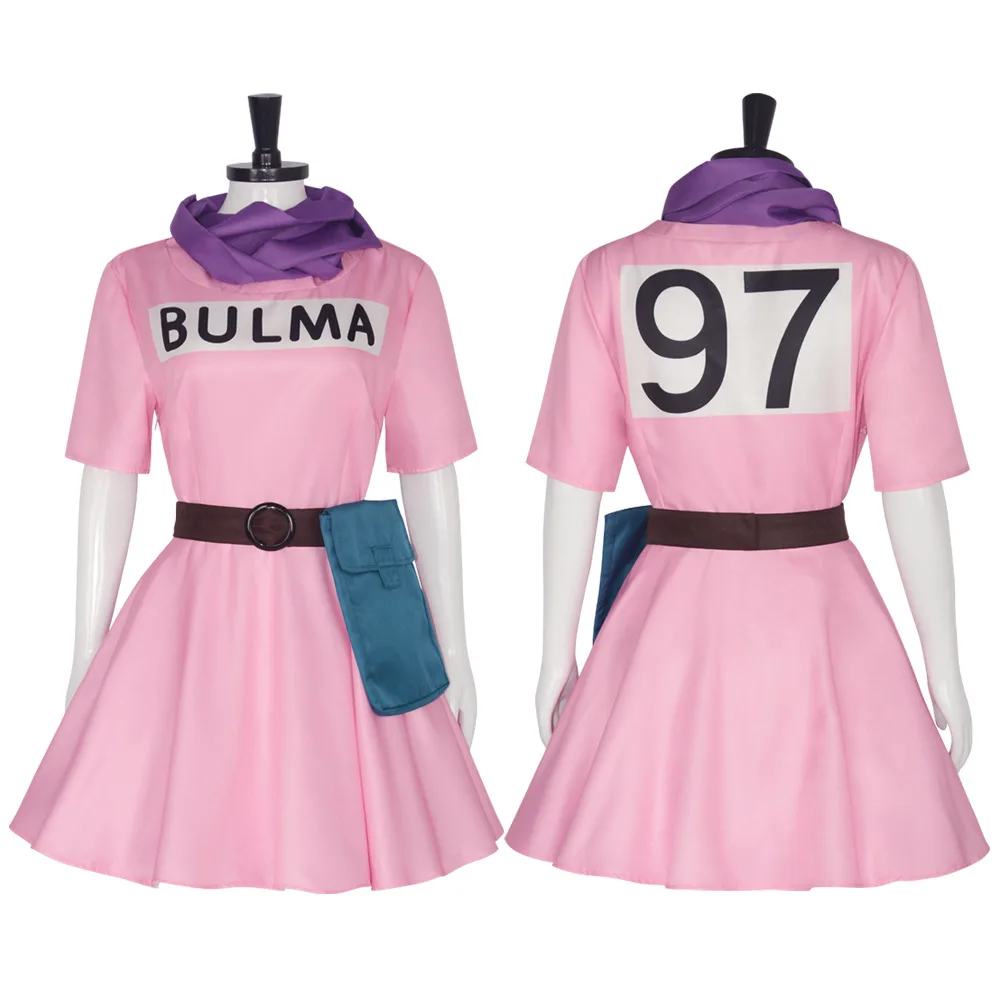 Bulma Cosplay Costume from Dragon Ball Z - Kf se f f f b f b c f a bcca anime bulma cosplay costume pour femmes adultes robe rose uniforme kawaii pour filles ensemble complet tenues - Tenue de festival