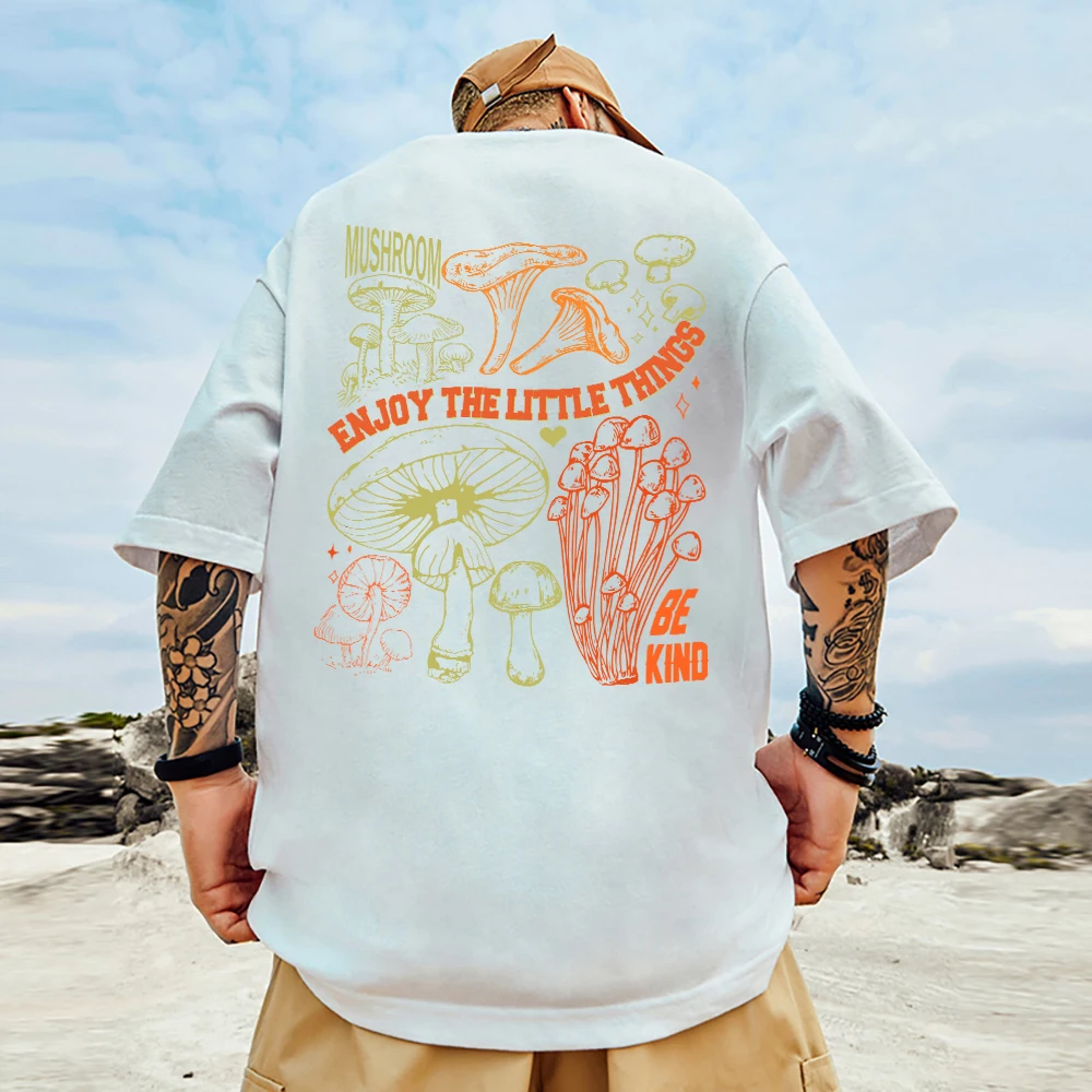 T-shirt oversize Magic mushrooms - Kf sebab ef b b ec fd cj t shirt en coton manches courtes pour hommes salle plus lente profitez des petites choses soyez - Ropa de festival