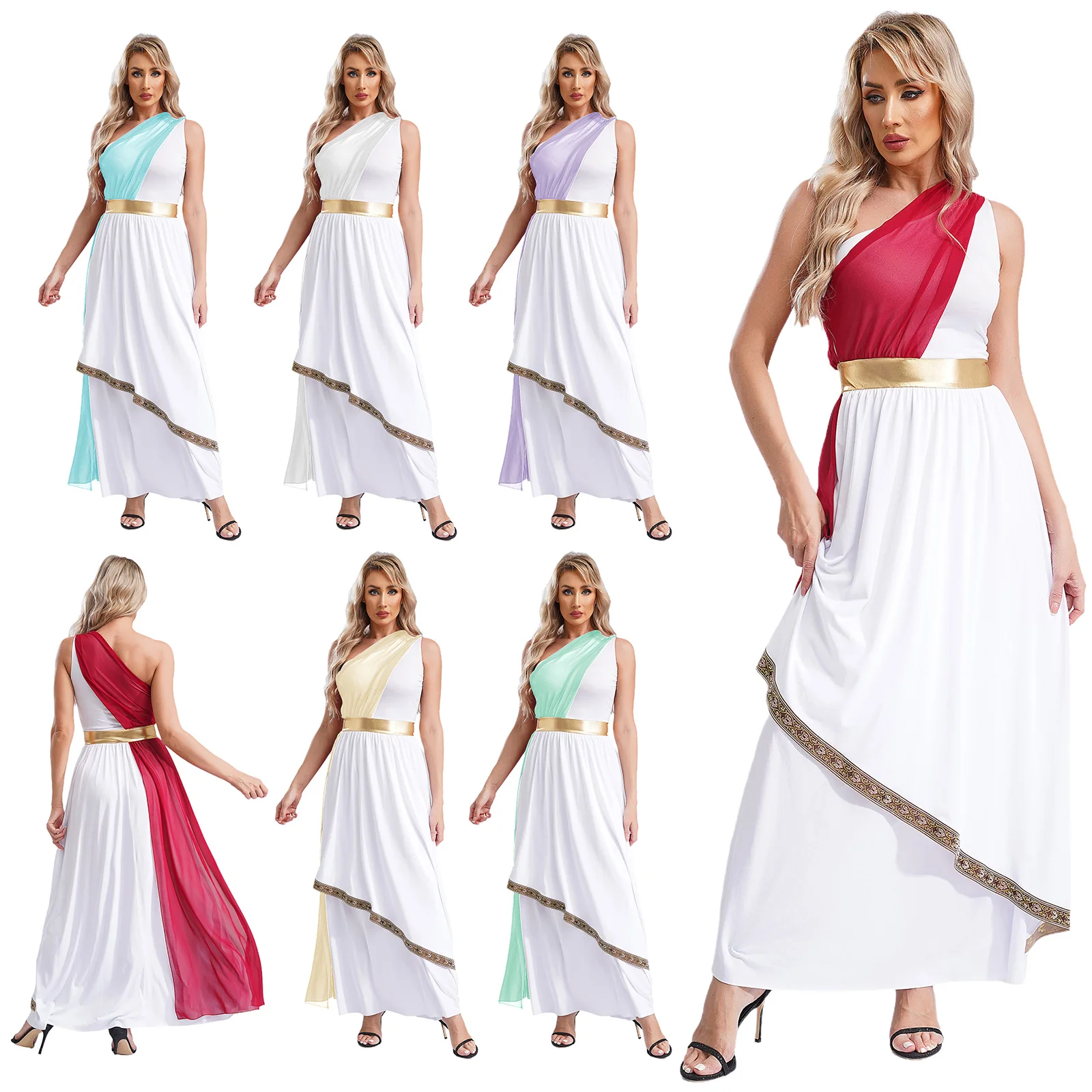 Greek princess costume dress - Kf see e aaaa b afe aab bcde v robe en mousseline de soie pour femme costume de princesse grecque des prairies toge goddinvesting superposition - Tenue de festival