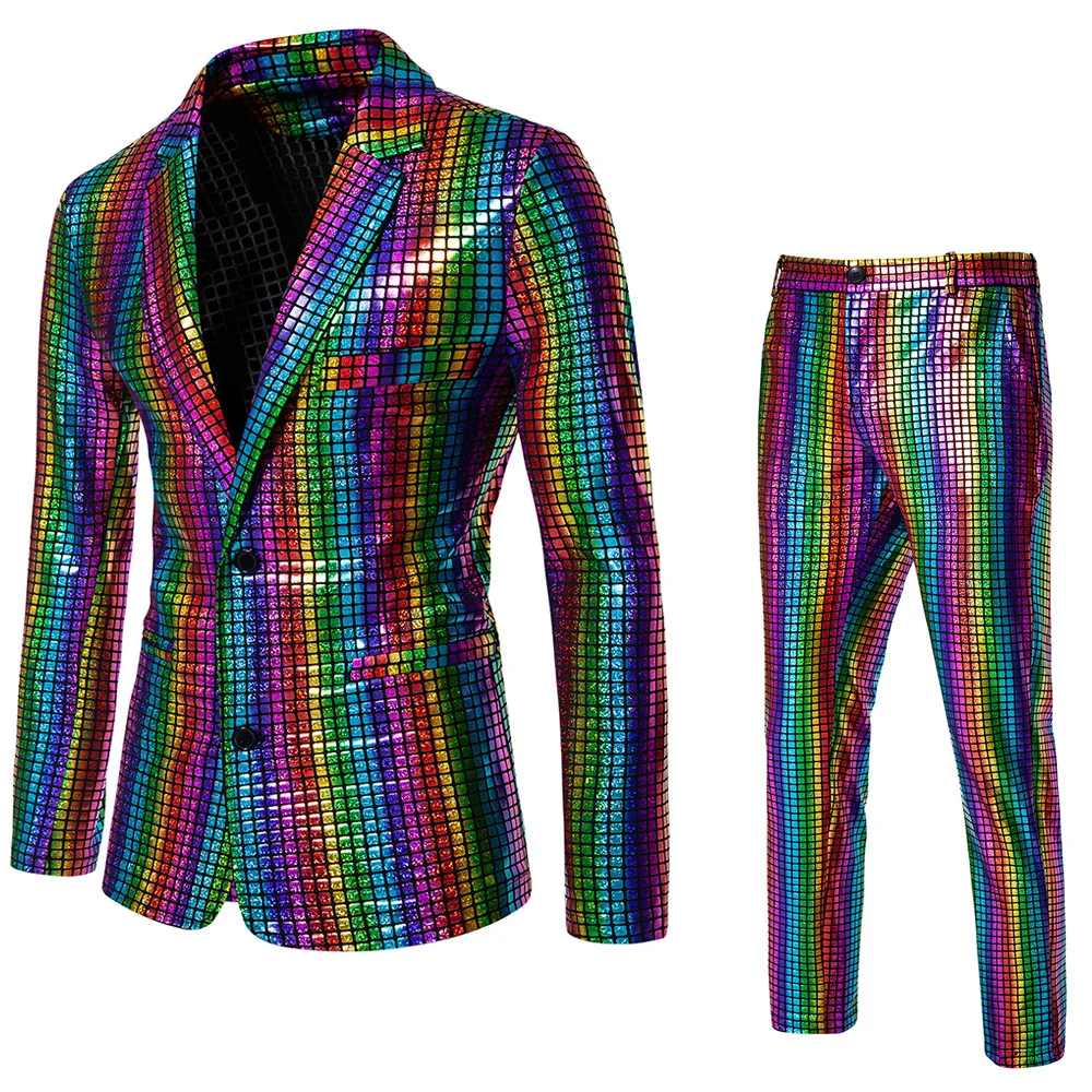 Costume holographique à effet mosaïque - Kf s e ab ae a bc d cf d da la mode nouveau hommes sequin estampage chaud imbib chang cosplay ixsc ne discoth que brcorporelle - Ropa de festival