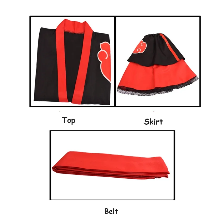 Akatsuki Kimono in Naruto - Kf s c a e d b cc c ade e robe lolita anime pour femme costume cosplay kimono akatsuki robe de femme de chambre v tements - Ropa de festival