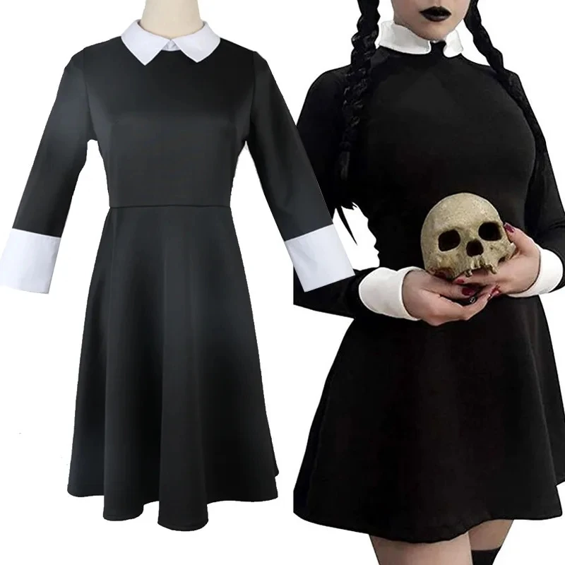 Costume de cosplay "Mercredi" de la famille Addams - Kf s a de f a daad e d a d a d q - Ropa de festival