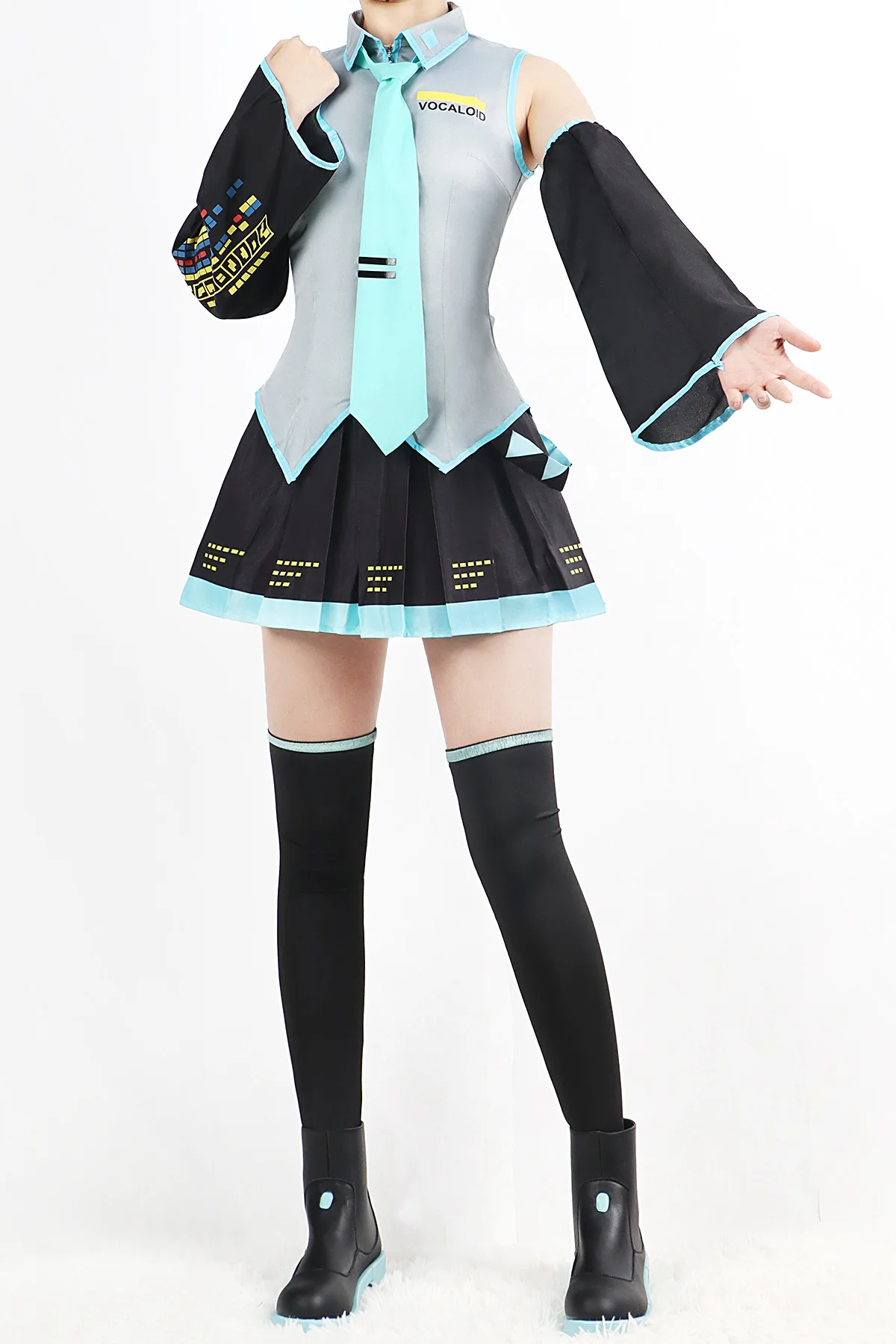 Cosplay de cosplay "Hatsune Miku" dans Vocaloid - Kf sa f aa b d e c c v tements de performance de dessin anim rick hatsune ku miku v tements cosplay jupe jk - Tenue de festival