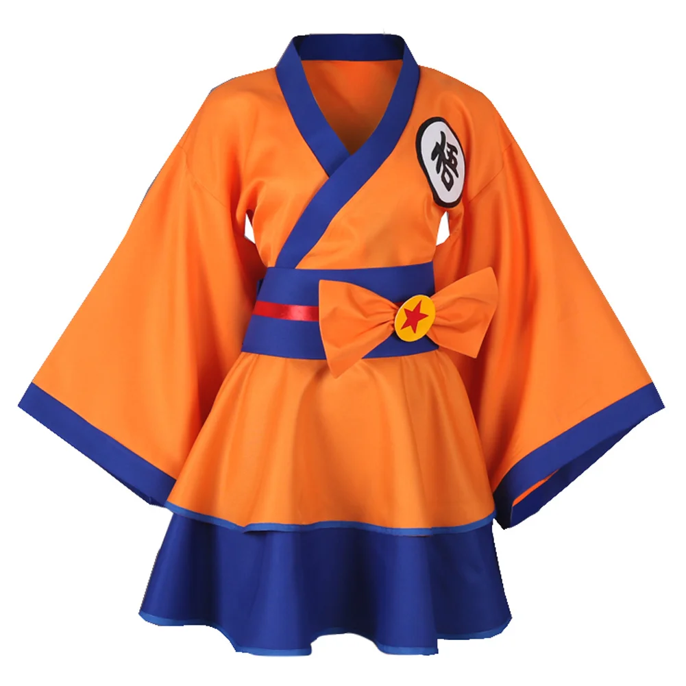 Cosplay Kimono “Goku” from Dragon Ball Z - Kf se f f c d b af dd robe kimono lolita pour adulte fille et femme d guisement goku cosplay tenue d halloween - Tenue de festival