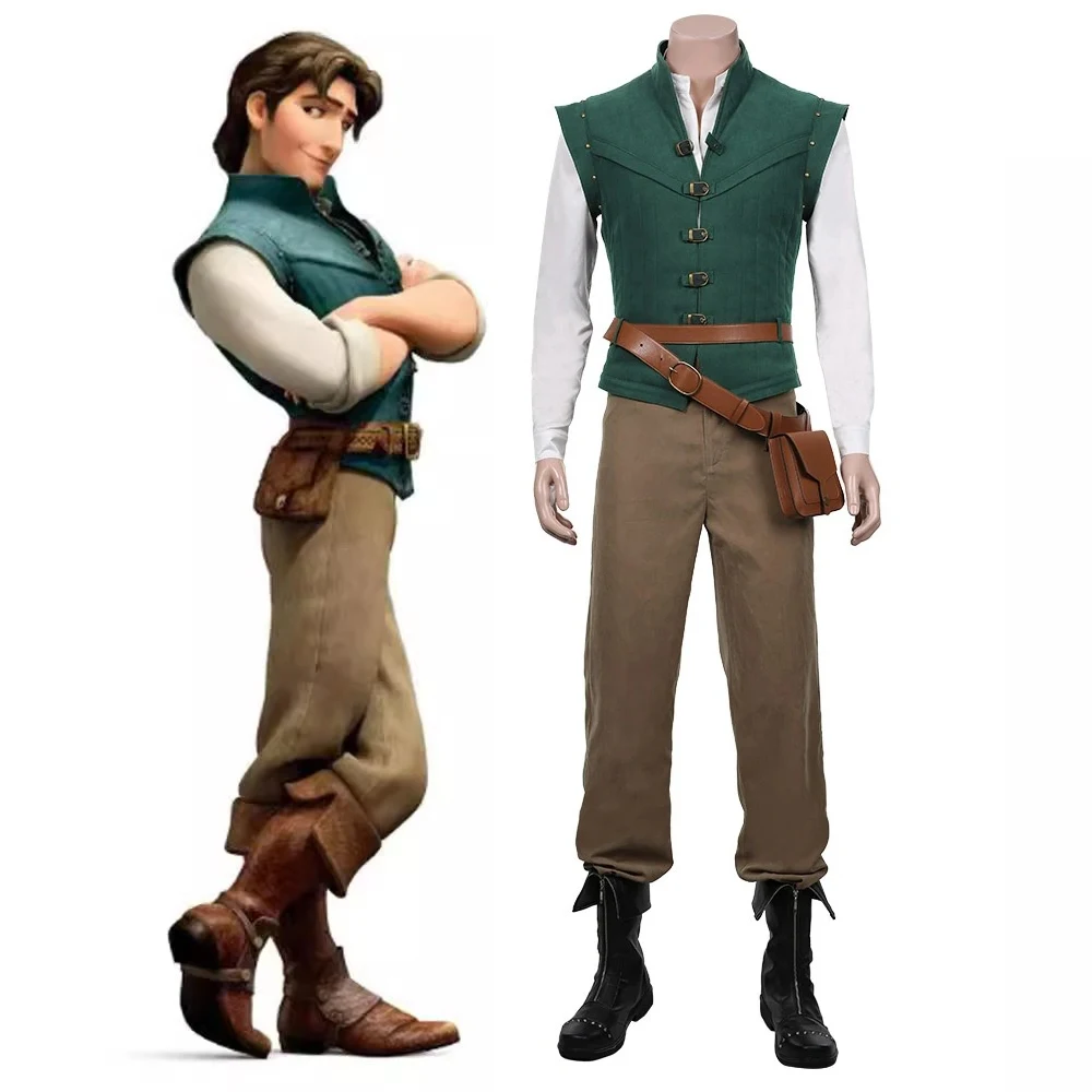 Costume de cosplay de "Flynn Rider" dans Raiponce - Kf se d d a ac f e be br flynn costume de cosplay raiponce pour adulte uniforme de carnaval halloween anime - Ropa de festival