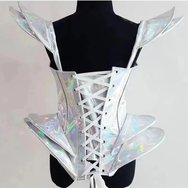 Robe corset holographique futuriste – Galactic Queen - Kf s aa a b d aeab fc caf c a d - Tenue de festival