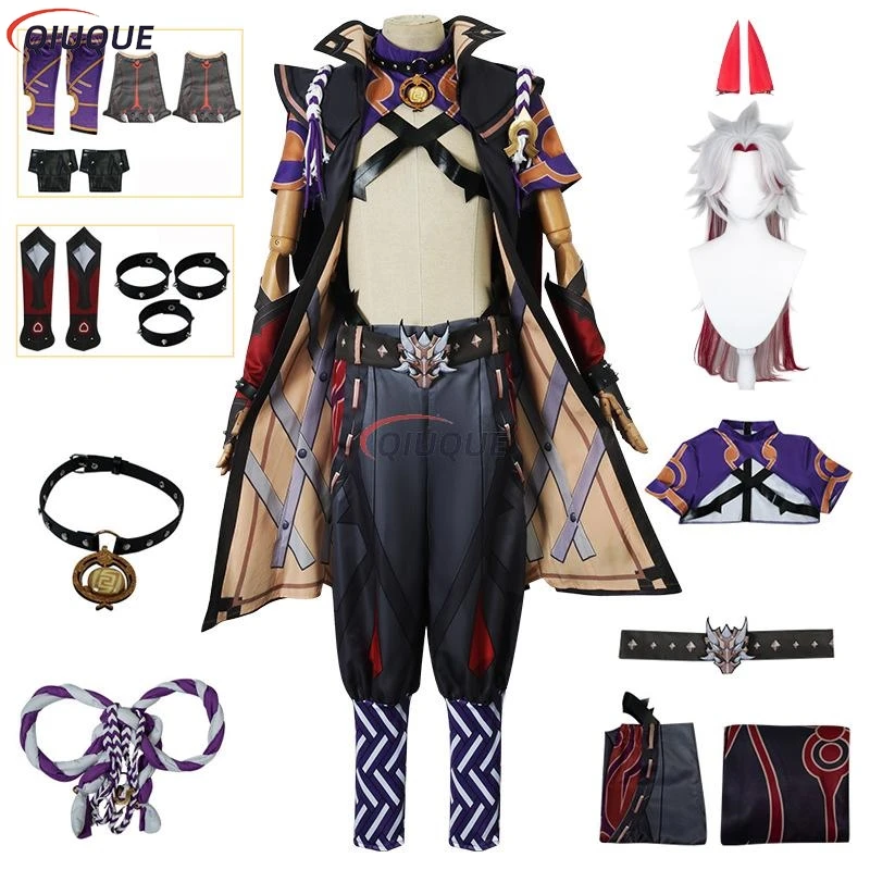 Costume de cosplay "Arataki Itto" dans Genshin Impact (avec perruque) - Kf s f f c c e aa bf e acb e ew - Ropa de festival