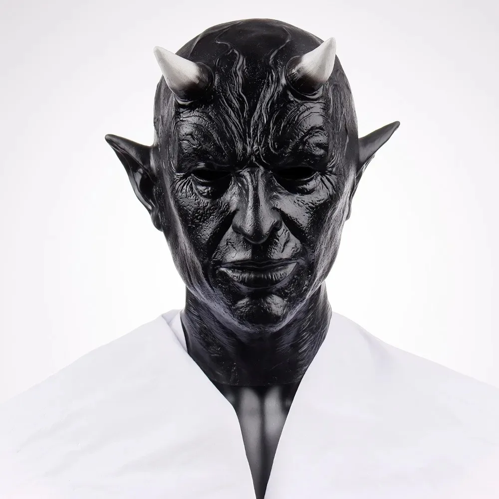 Dark Demon Mask with Horns and Pointed Ears - Kf s f d a bcf a b e ae u - Tenue de festival