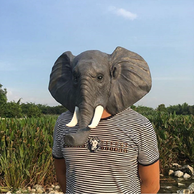 Latex Elephant Mask - Kf s c f ae d da dda a a - Tenue de festival