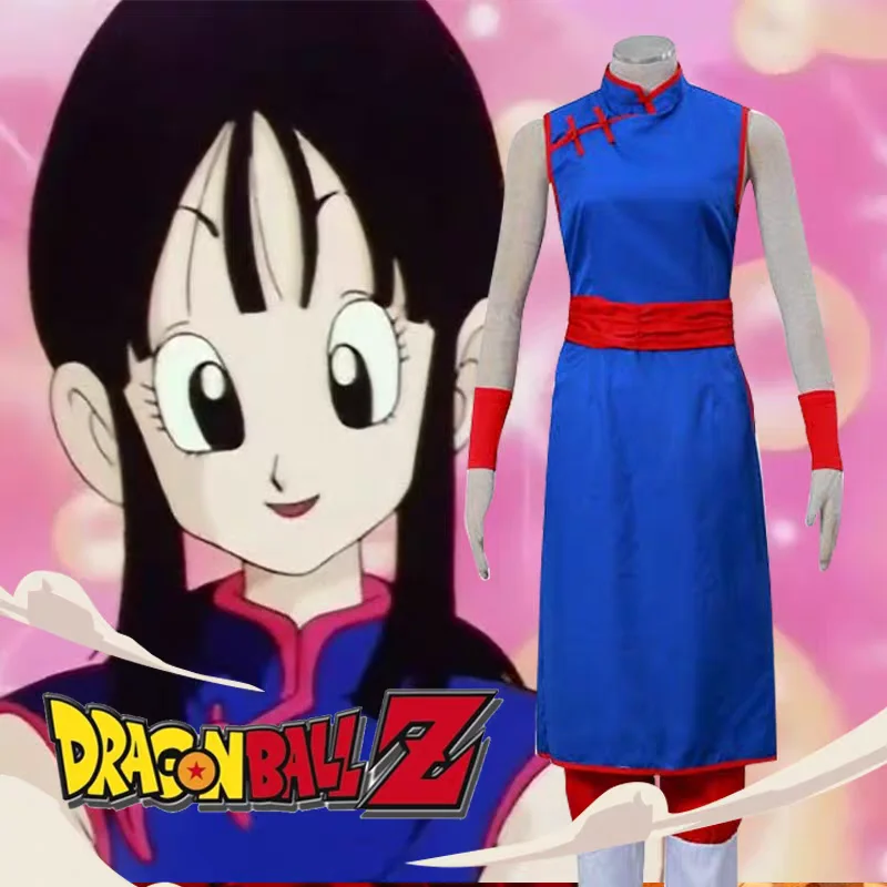 Chichi Cosplay Costume from Dragon Ball Z - Kf sa c ebea cbac ba e df y dragon ball chpierccosplay costume pour femme chemise anime bleue accessoires d uniforme cheongsam robe de chemise - Ropa de festival