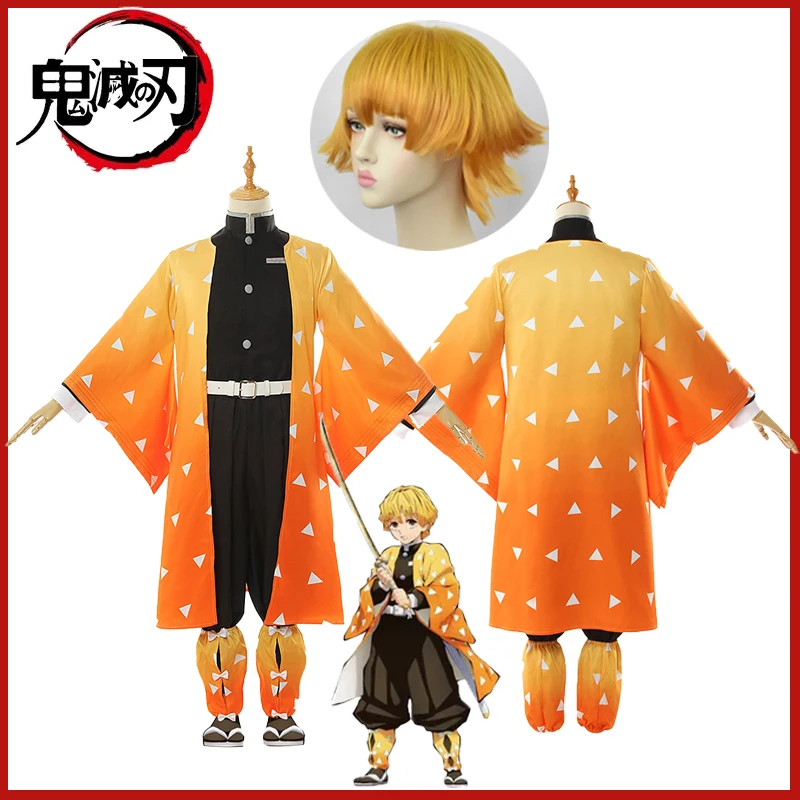 Costume de cosplay "Zenitsu Agatsuma" dans Demon Slayer (avec perruque) - Kf saa bf d b effb b ecf - Tenue de festival