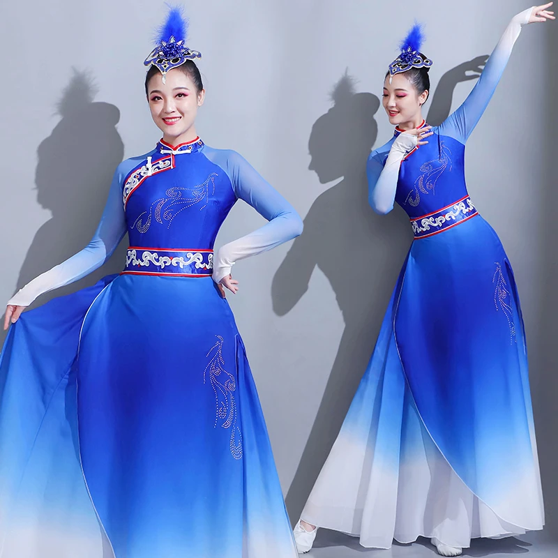 Traditional Mongolian Dance Dress - Kf sc f b d ffaa c af c q - Tenue de festival