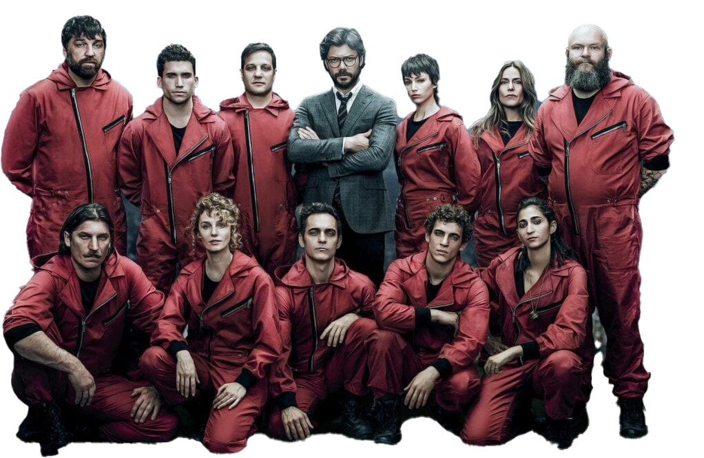 Disfraz de la Casa de Papel 2 Bannière - La Casa de Papel - Money heist cast transparent background - Tenue de festival