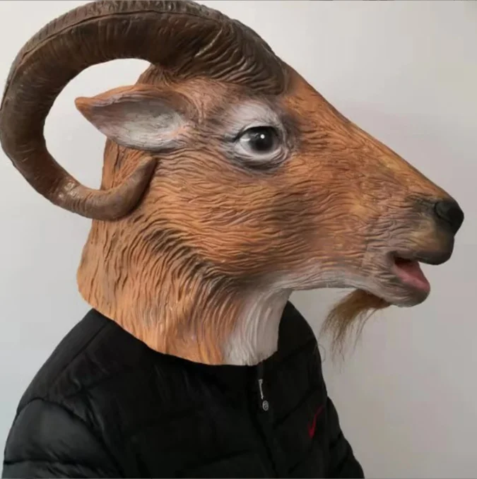 Latex Goat Mask - Kf s ff aaa cb f d a a o - Tenue de festival