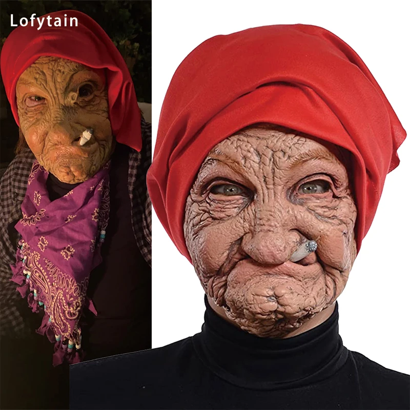 Old Smoking Grandma Mask - Kf sa ce b df fec d c - Tenue de festival