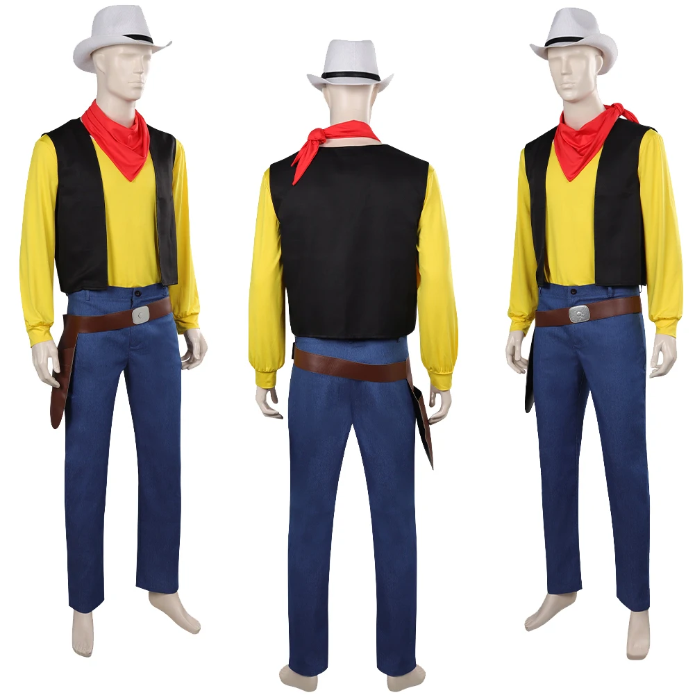 Lucky Luke Cosplay Costume Cowboy - Kf scd edc e cabeb e e b s - Tenue de festival