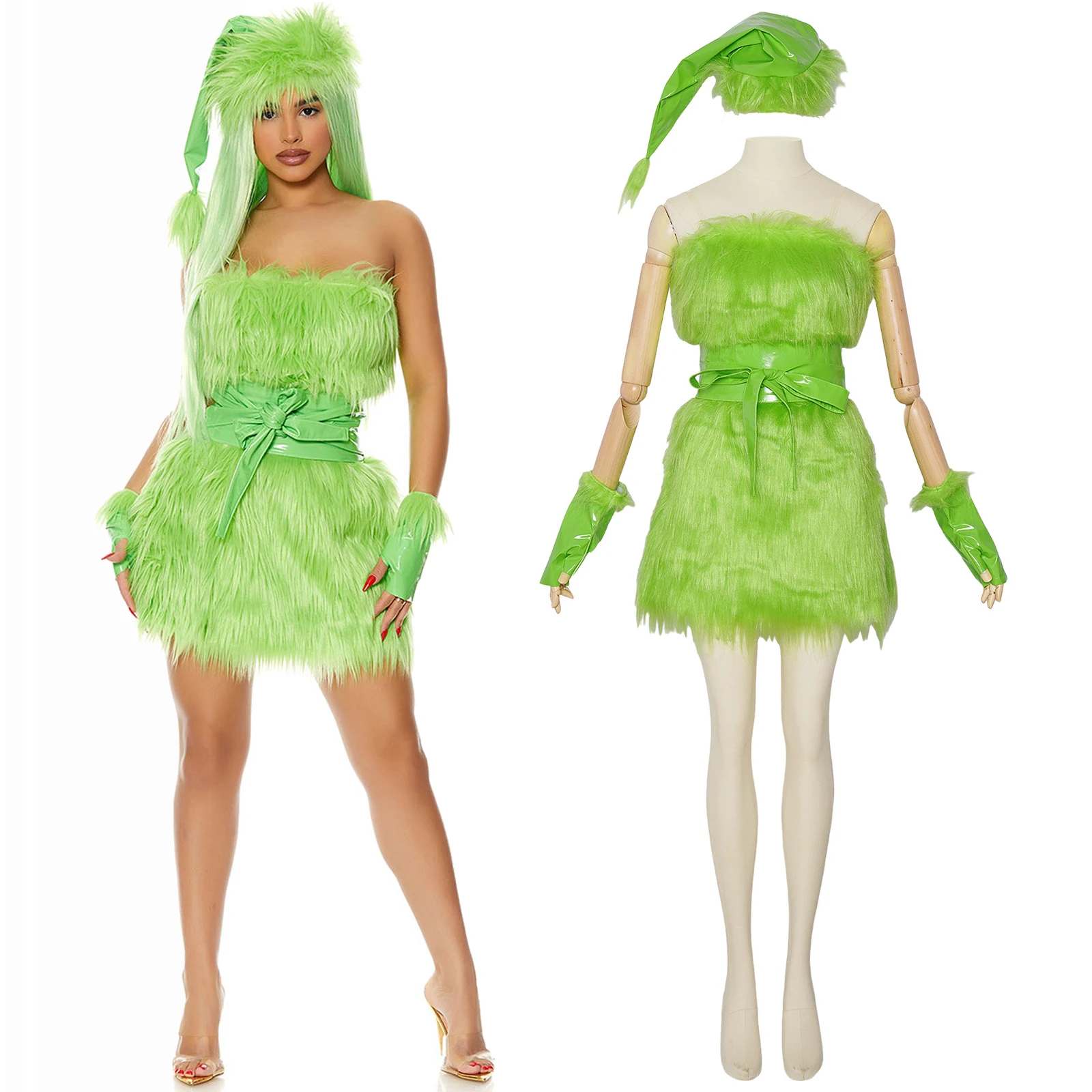 Combinaisons de cosplay "Grinch" pour femme - Kf sd ccc f ee d b e j - Tenue de festival
