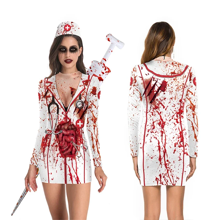 Bloody Nurse Costume for Halloween - Kf sdbef c c d c ebcffcg - Tenue de festival