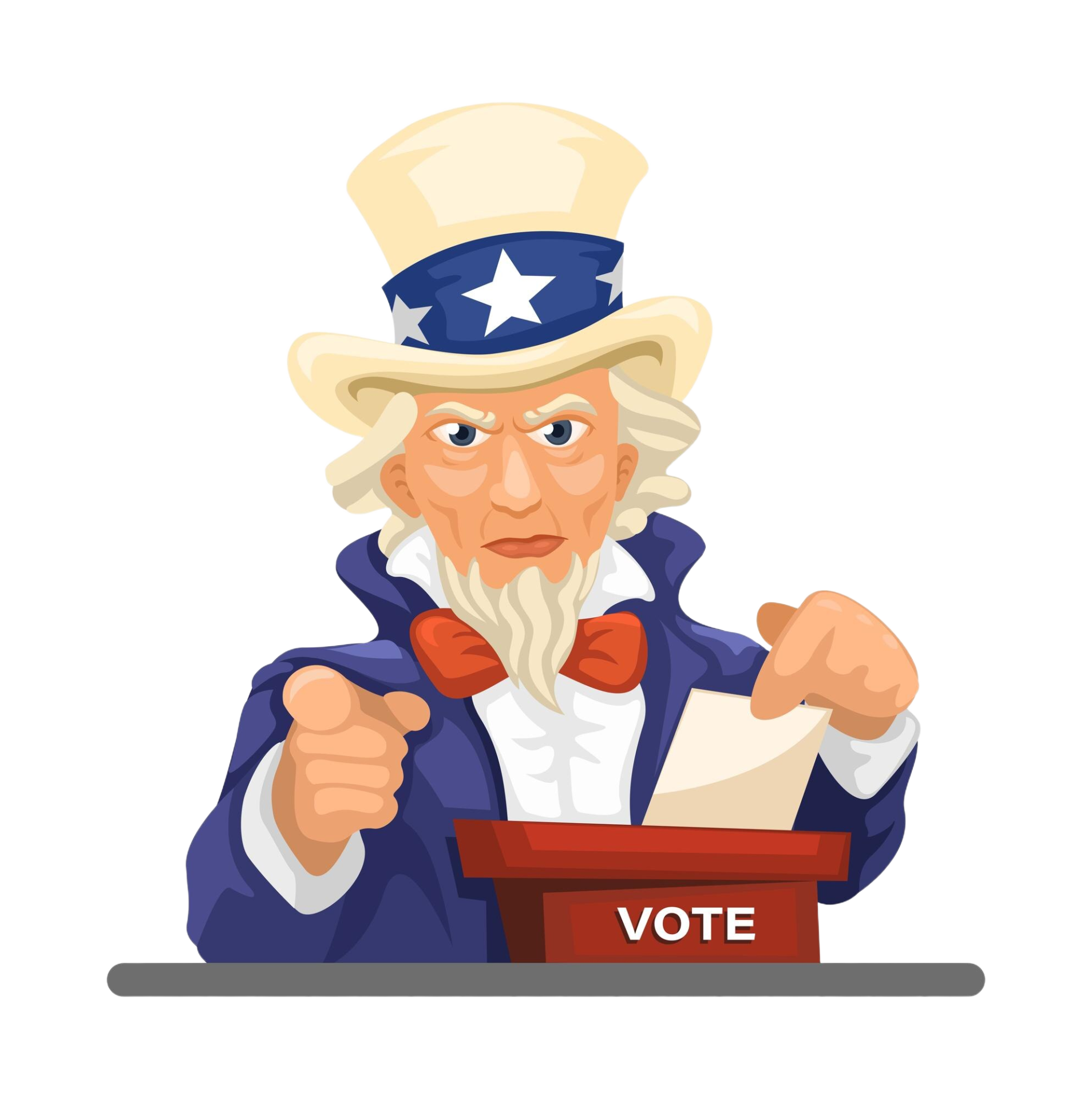 Printed "Donald Trump" Mask 2 Bannière - Politique - Oncle sam vote jour elections americaines mascotte vector illustration dessins animes - Tenue de festival