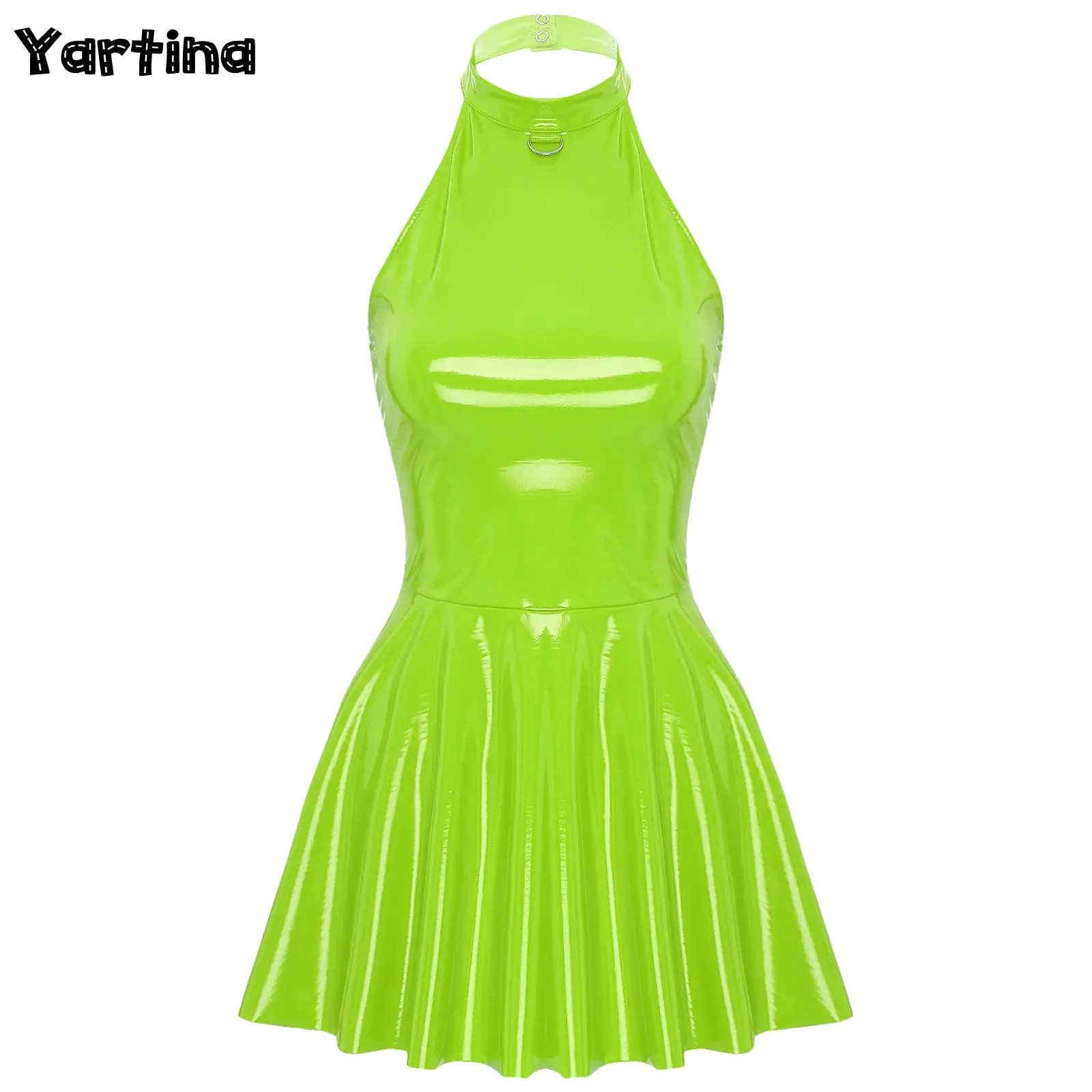 Shiny Latex Backless Dress - Kf s f e a f e d d bbcfb e i - Tenue de festival