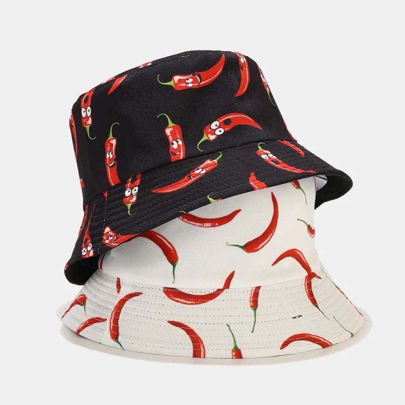 Chili Pattern Bucket Hat - Kf s f bec d bed dfef fg - Tenue de festival