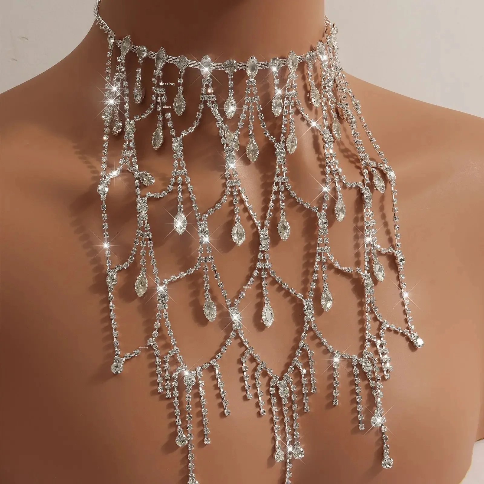 Elegant Tassel Necklace for Women - Kf s e abfa eb fe c d - Tenue de festival