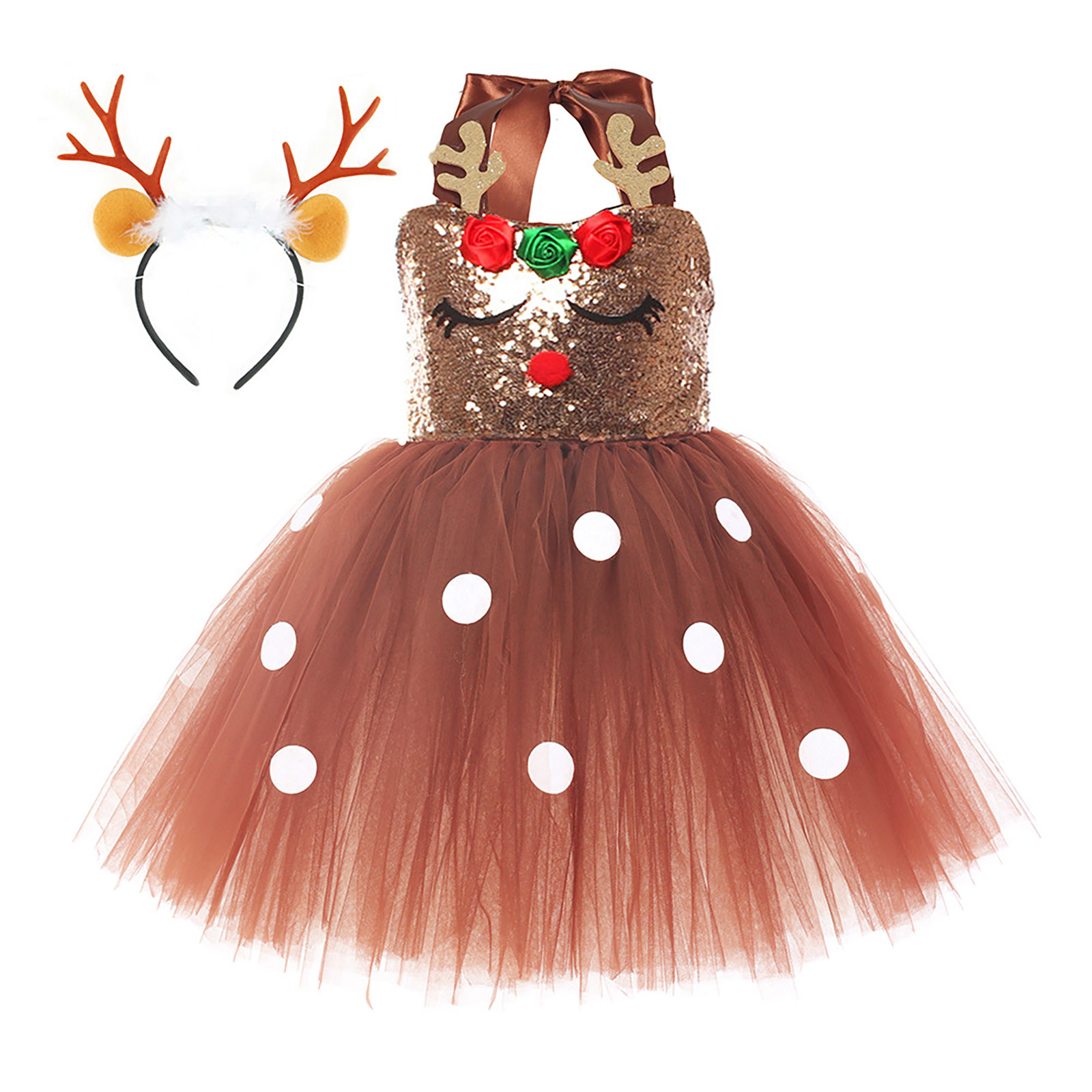 Robe de déguisement "Reine de Noël" pour enfant - Kf s f a fbd a d ab a de ee a - Tenue de festival